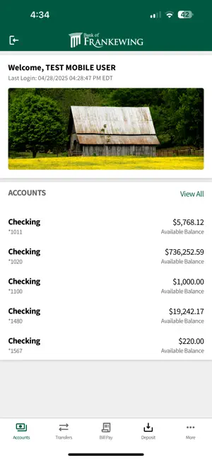 Bank of Frankewing Mobile screenshot 2
