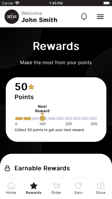Cafe 641 Rewards Screenshot