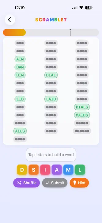 Scramblet - Word Puzzle Game screenshot 1