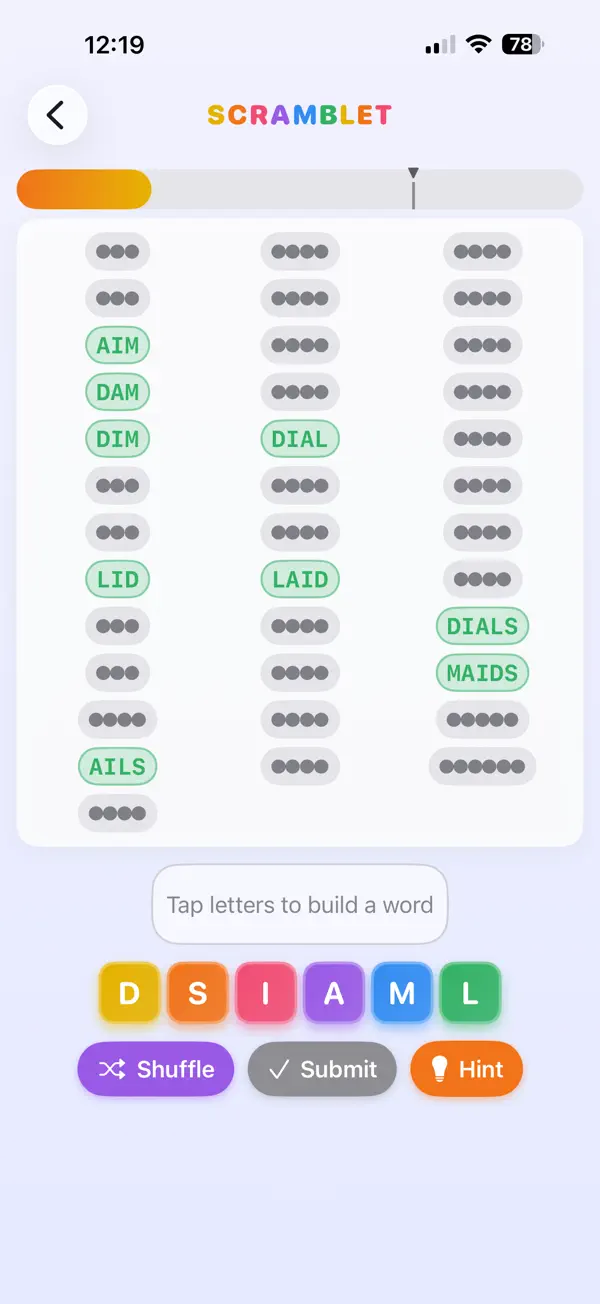 Scramblet - Word Puzzle Game