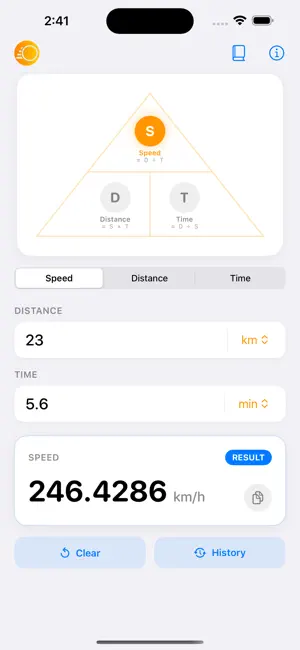 Speed Distance Time Calc screenshot 1