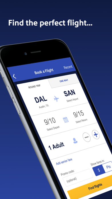 Screenshot 1 of Southwest Airlines App