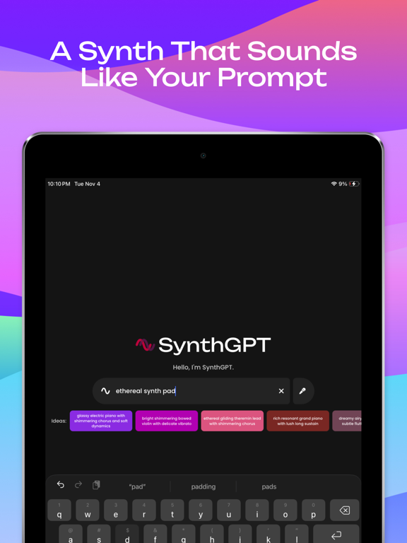 SynthGPT - AI Piano App iPad screenshot 3 - Music app