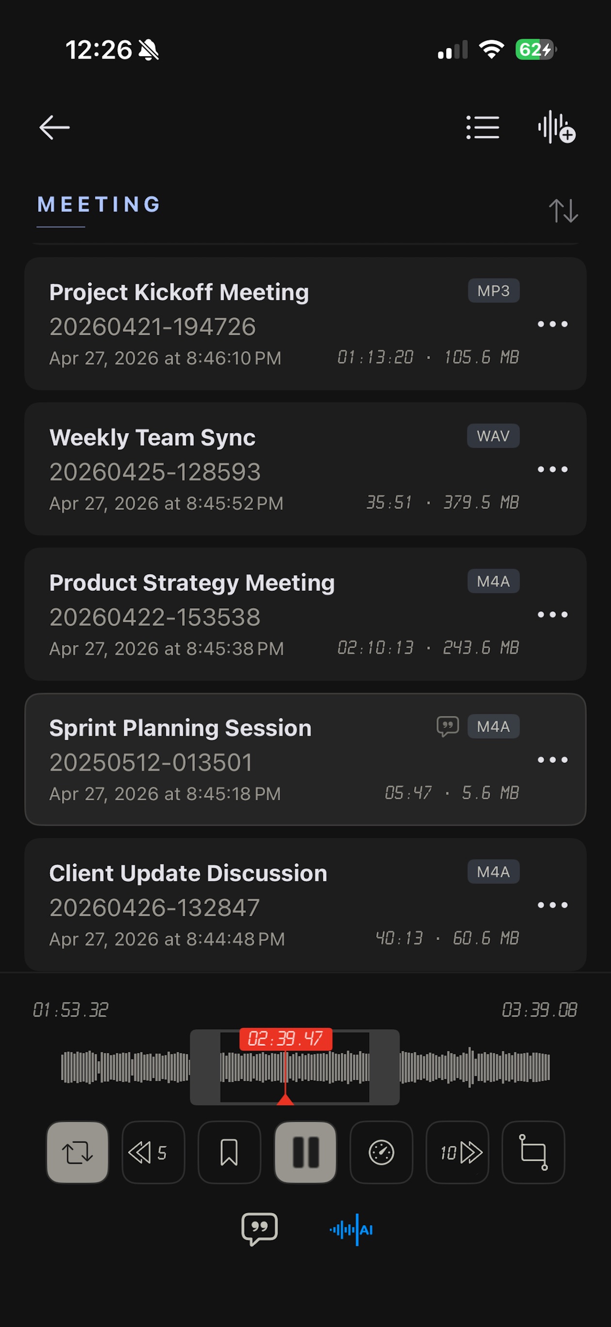 Screenshot 1 of Awesome Voice Recorder - PRO