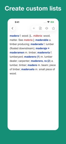 Spanish Etymology Dictionary iPhone screenshot