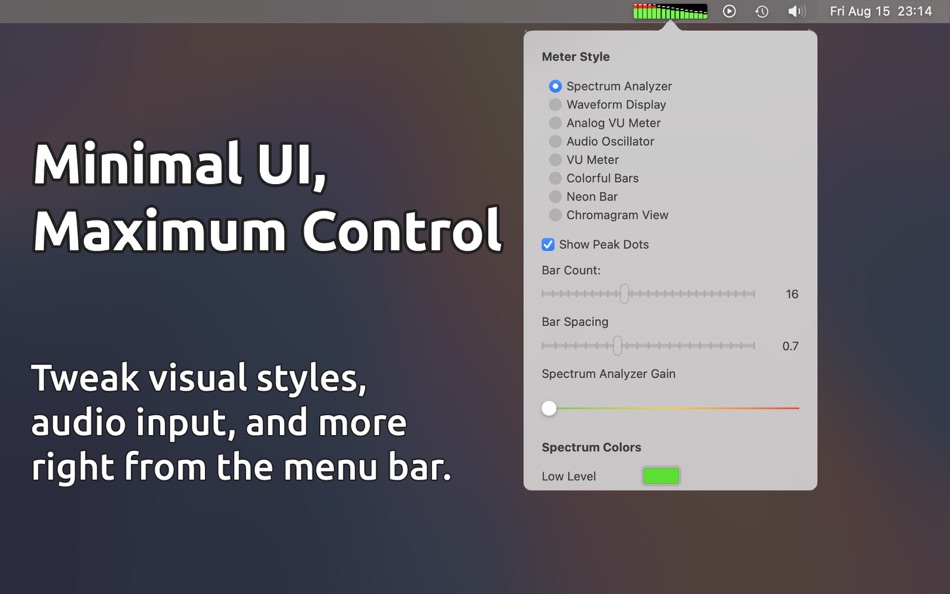 #3. SoundBar: Audio Level Meter (macOS) By: Baksoft