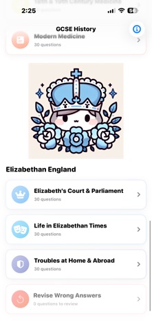 GCSE History Quiz screenshot