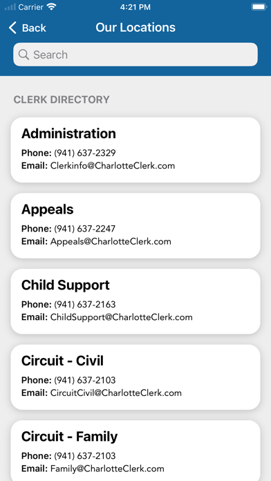 Charlotte Clerk of Court Screenshot