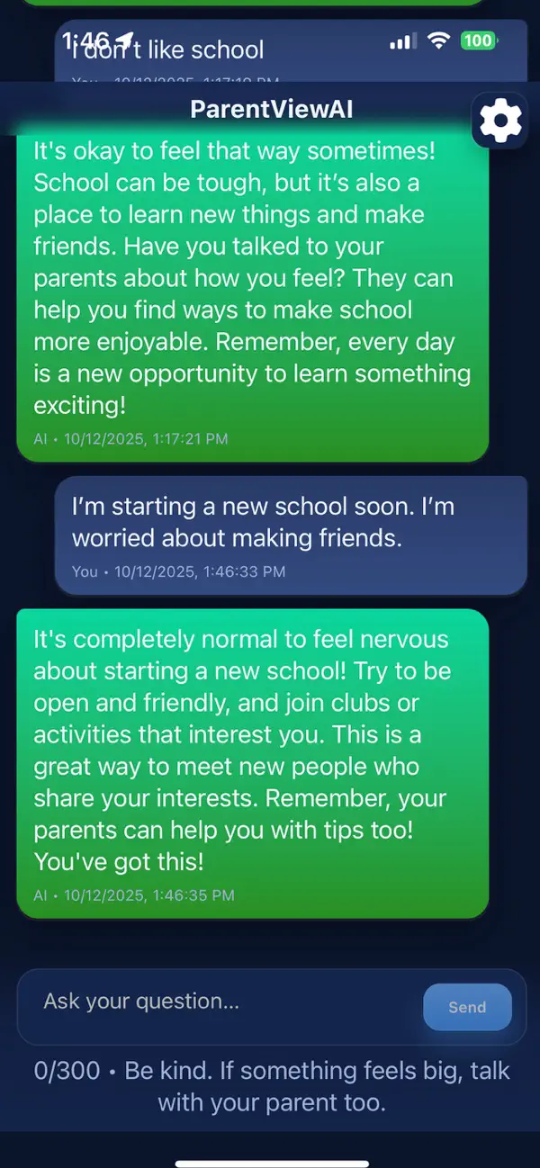 #5. ParentViewAI (iOS) By: YOURFULLSTACK, LLC