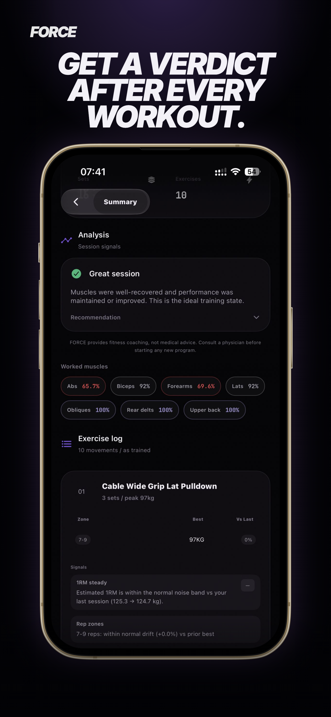 Force: Workout Log & AI Coach screenshot 7