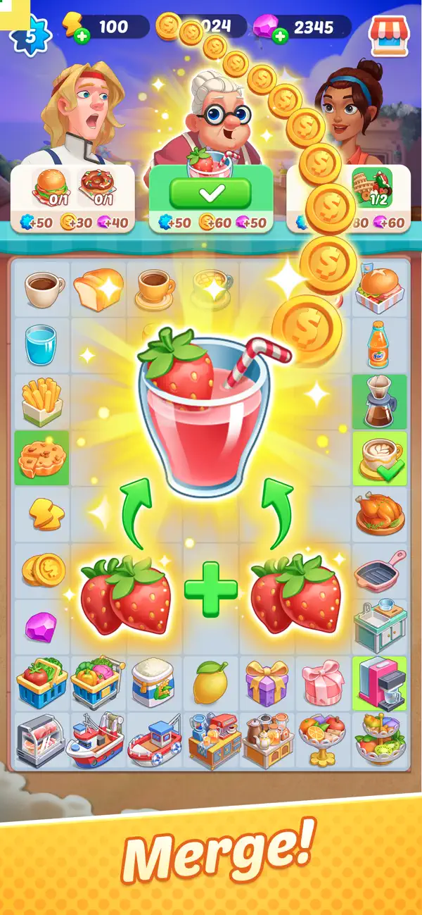 #1. Gossip Street: Merge & Cook (iOS) Von: Shanghai Zhenglang Technology Co., Ltd.