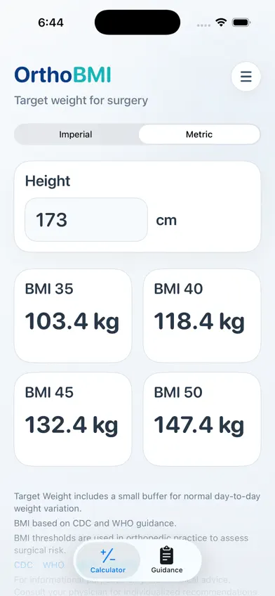 OrthoBMI – BMI Calculator screenshot 2