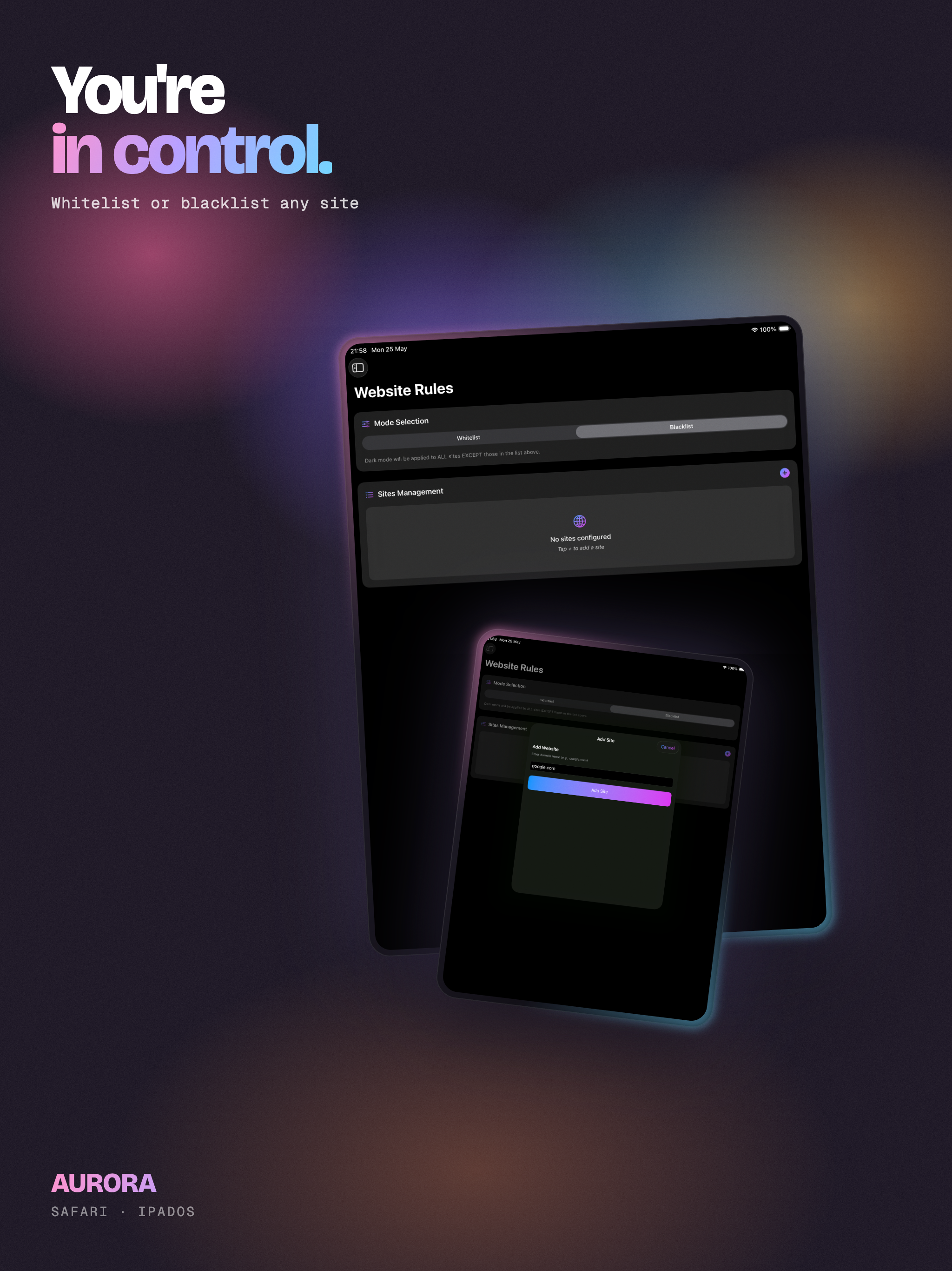 Aurora: Safari Dark Themes