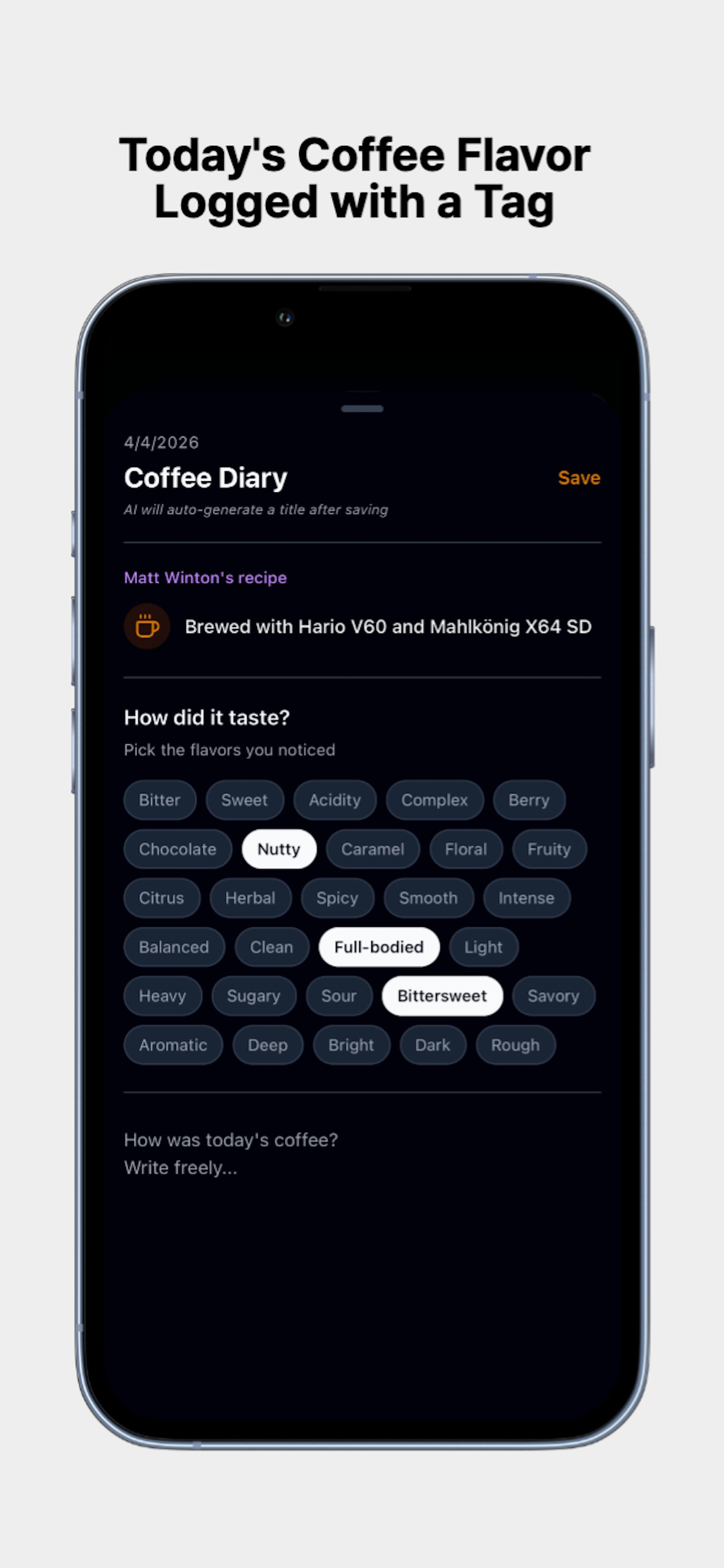 GOUTTE - Your Coffee Journal