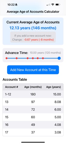Credit Age Calculator Screenshot 3 of 3