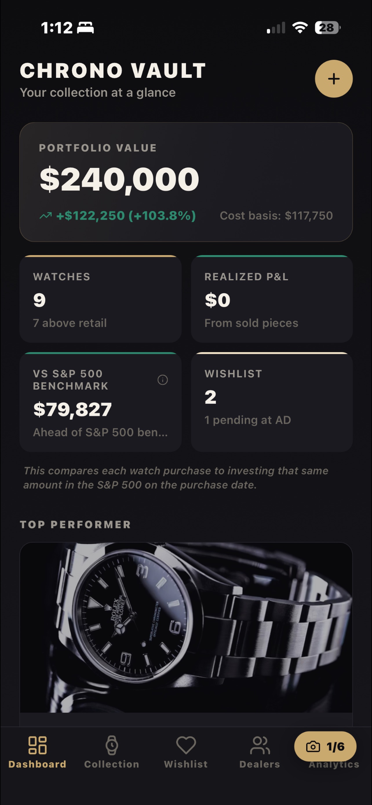 Screenshot 1 of ChronoVault Watch Portfolio