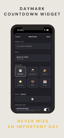 DayMark: Countdown Widget Screenshot 1 of 4