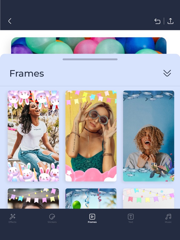 Frames and cards for birthday iPad screenshot 4 - Photo & Video app
