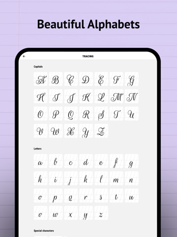 Calligraphy Practice · Cursive iPad screenshot