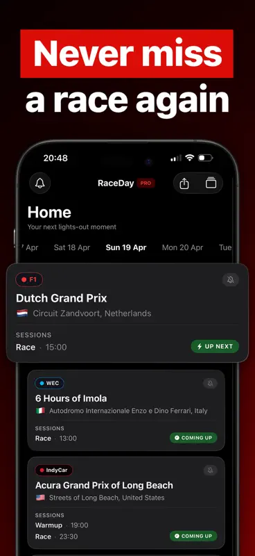RaceDay - Racing Calendar screenshot 1 of 5