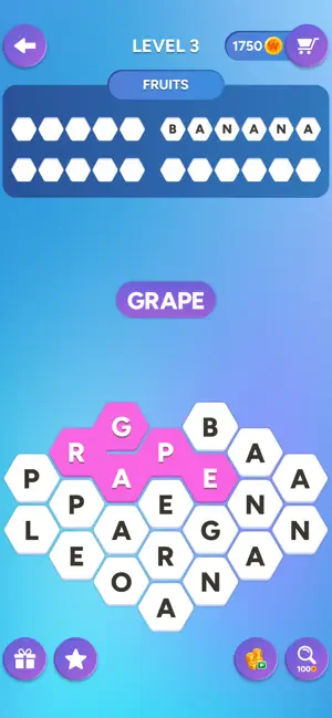 Hexa Word: Hexagon Word Search screenshot 1