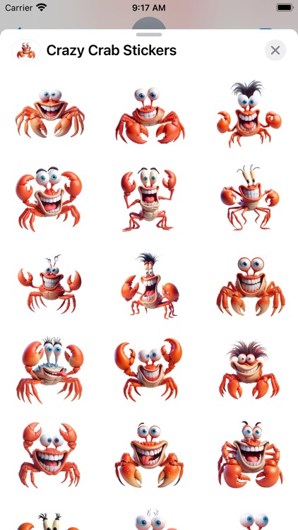 Crazy Crab Stickers
