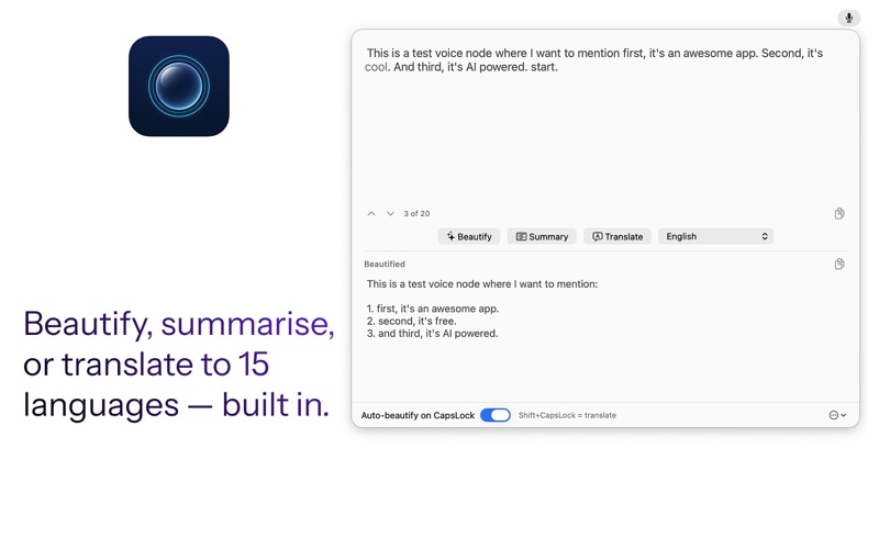 Spiel: Voice-To-Text iPhone screenshot