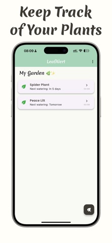Plant Care Reminder -LeafAlert iPhone screenshot