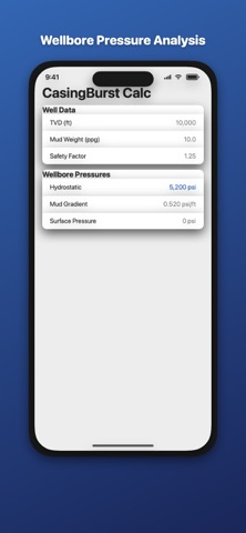 Casing Burst & Collapse Calc のスクリーンショット