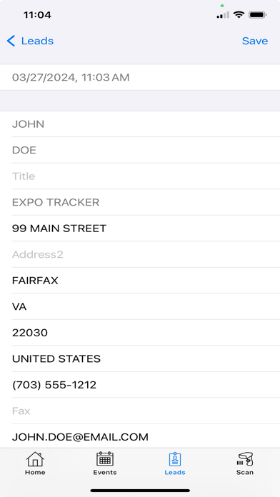 Expo Tracker Lead Retrieval Screenshot