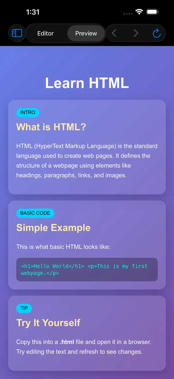 Screenshot #2 pour Html Editor Plus