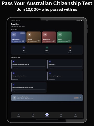 Australian AU Citizenship 2026 iPad screenshot