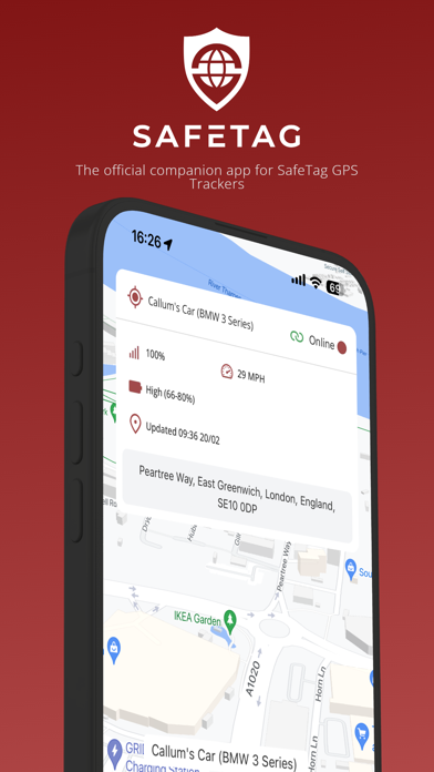 SafeTag Tracking Screenshot
