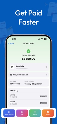 BillFlow – Easy Receipt Maker iPhone screenshot