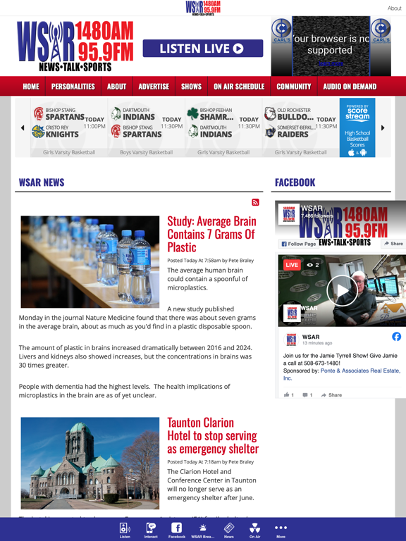 WSAR 1480AM 95.9FM iPad screenshot 3 - News app