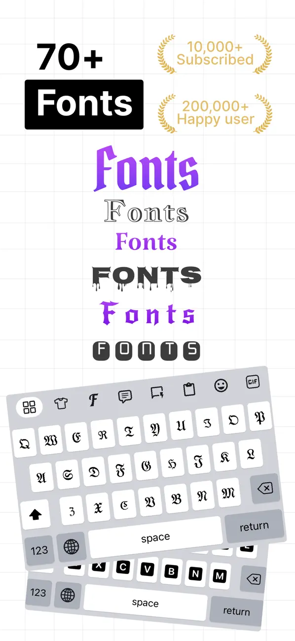 Screenshot #1 pour Keyboard Fonts - Font Art