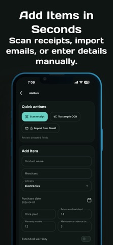 Warranty Vault: Receipt Track iPhone screenshot