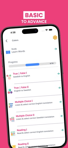 Learn Swedish Words & Phrases iPhone screenshot