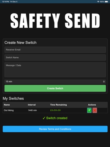 Safety Send Pro iPad screenshot
