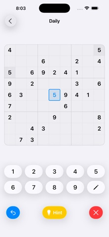 Sudoku: Daily Puzzle iPhone screenshot