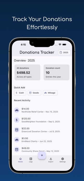 Donations Tracker Screenshot 1 of 8