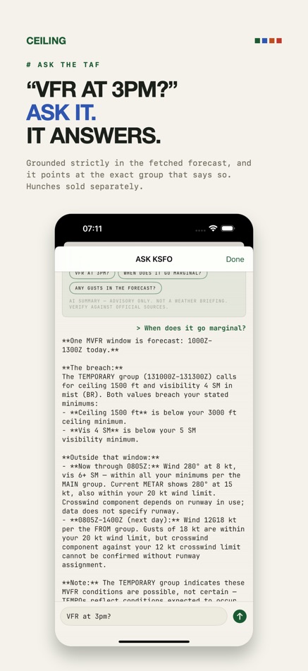 #5. METAR & TAF Weather : CEILING (iOS) Por: Aneesh Pradeep