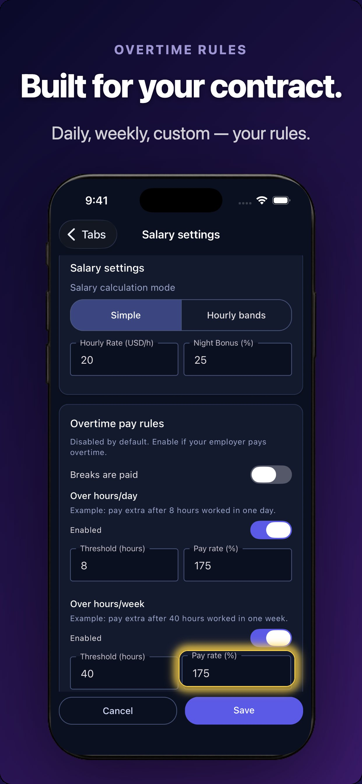Shift Calendar & Paycheck