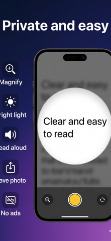 Magnifier Loupe: Read Aloud iPhone screenshot