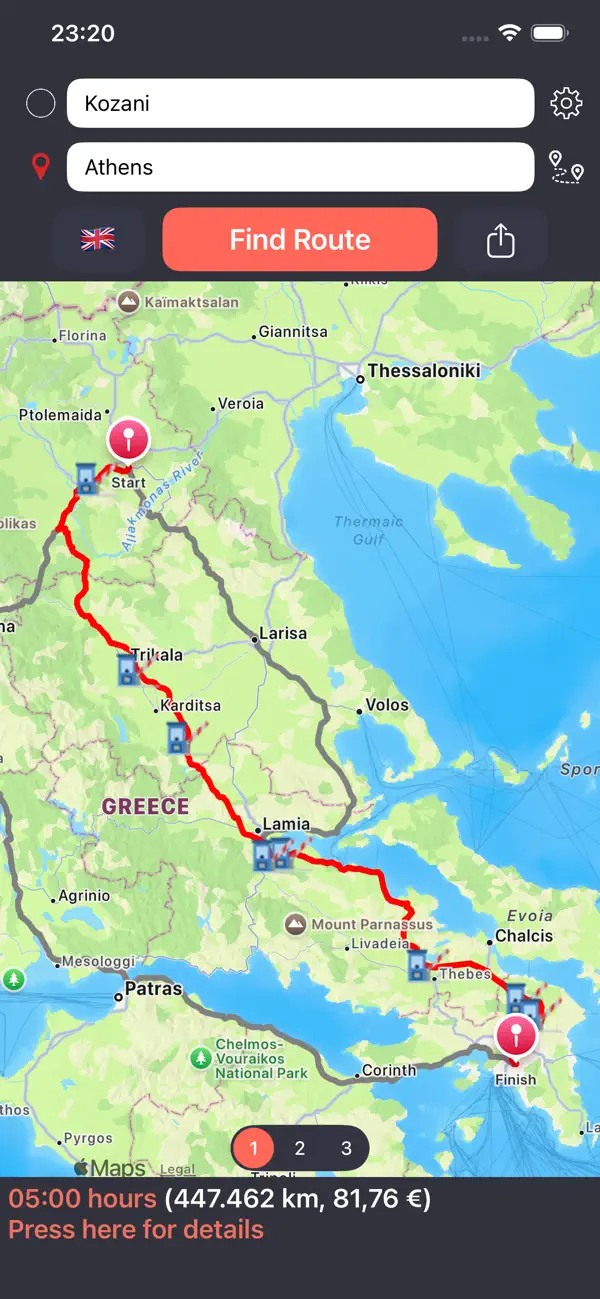 Screenshot #1 pour Travel Cost Calculator Greece