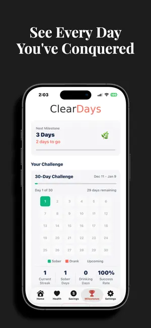 Clear Days : Sobriety Tracker screenshot 4