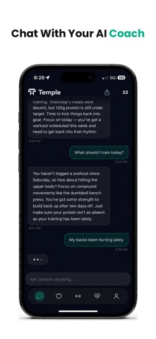 Temple - AI Fitness iPhone screenshot