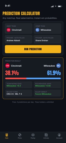 WP Baseball Predictor: Picks screenshot