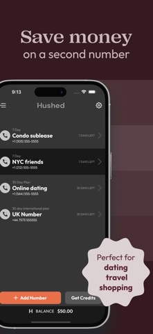 Hushed: UK Second Phone Number App Store preview screenshot 4