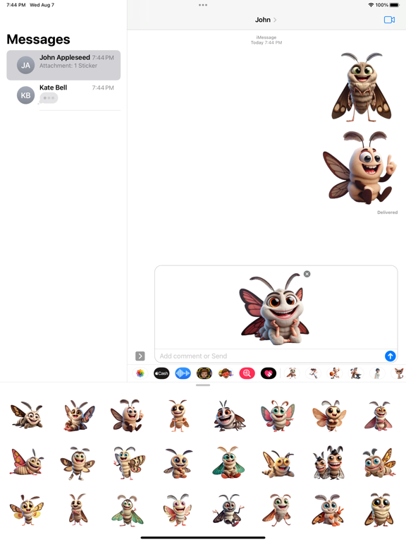 Screenshot #6 pour Happy Moth Stickers